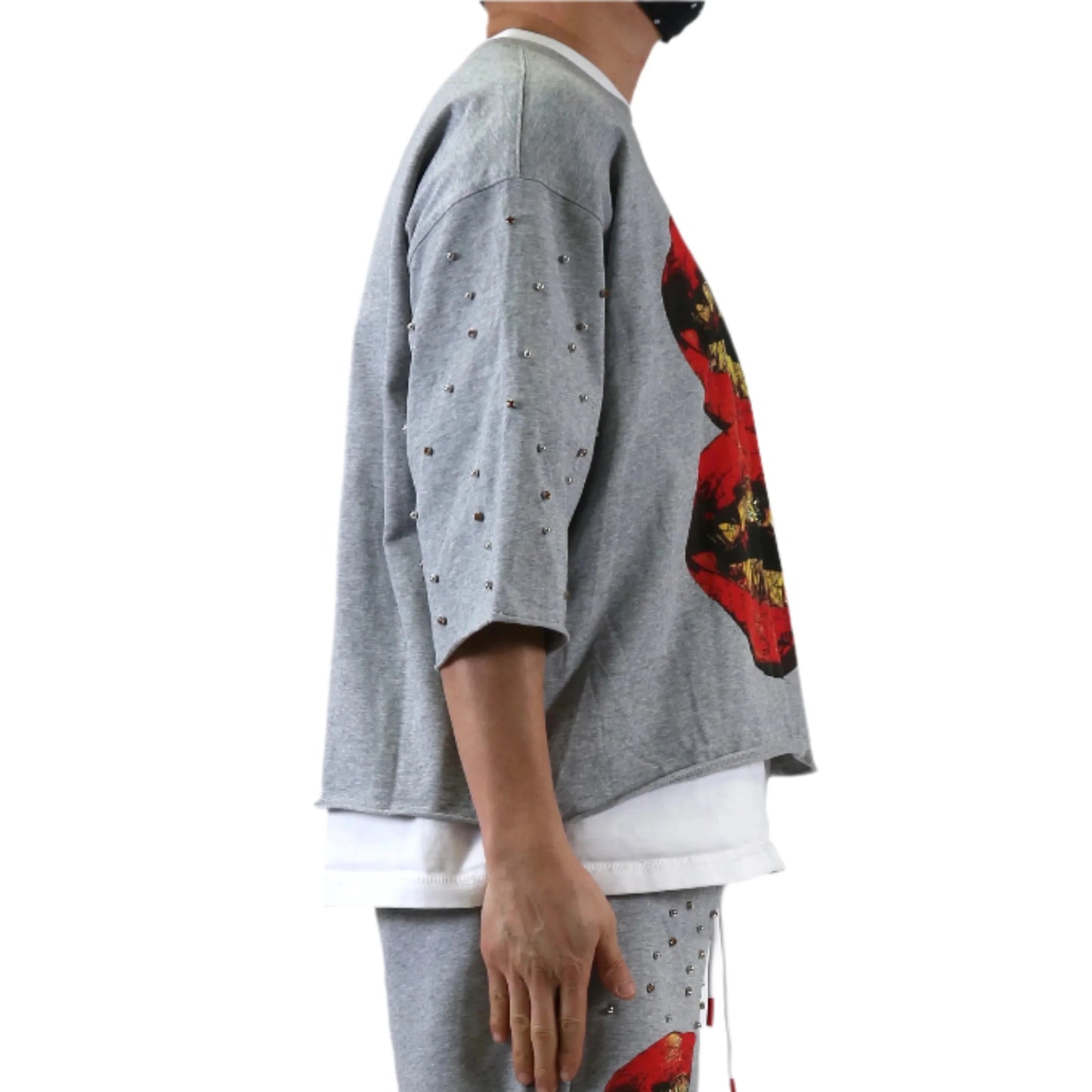 PETTI SN/ Jersey 3/4 Sleeve Crop Top Tee