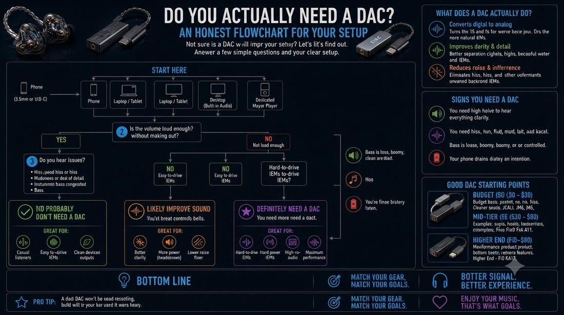 A informational diagram of whether or not you actually need to use a DAC for your IEMs 