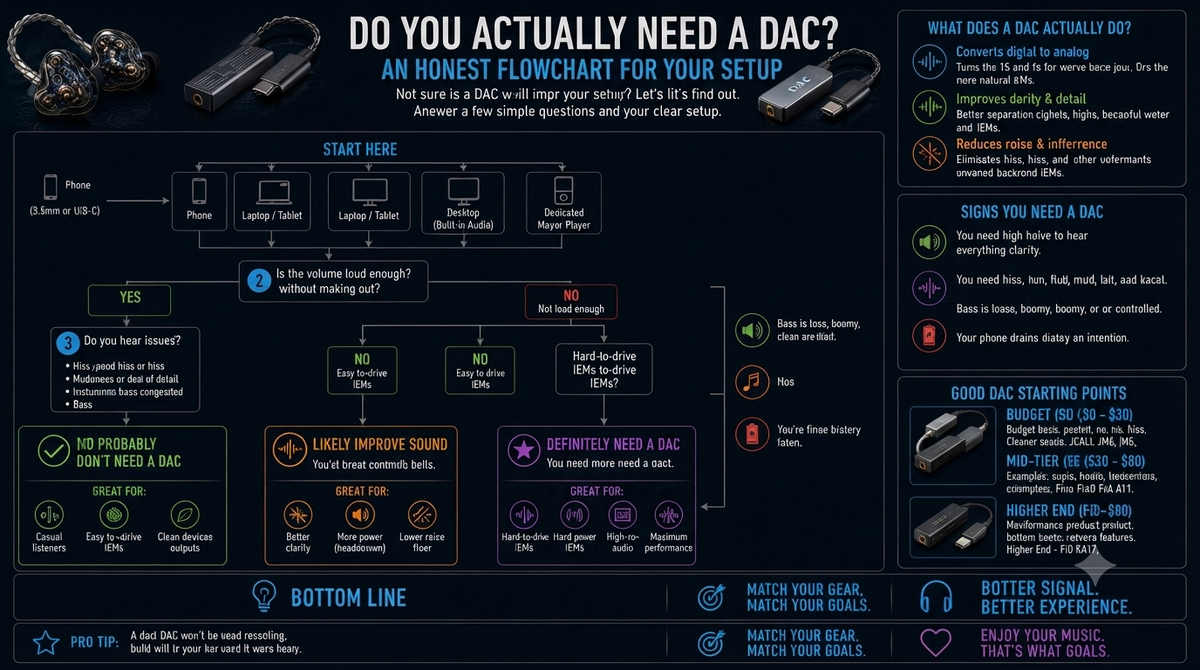 A informational diagram of whether or not you actually need to use a DAC for your IEMs 