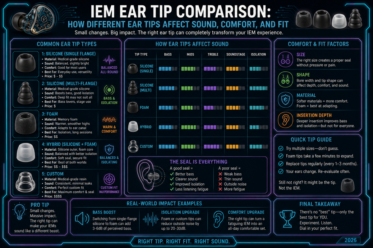 Informational graphic about iem ear tips