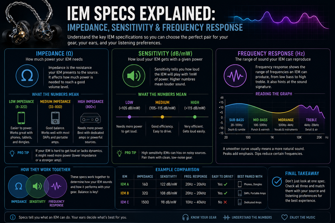 IEM Specs Explained: Impedance, Sensitivity & Frequency Response