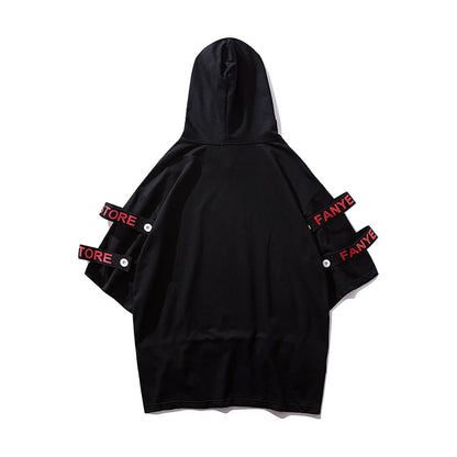 Black Solo Movement Short Sleeves Hoodie