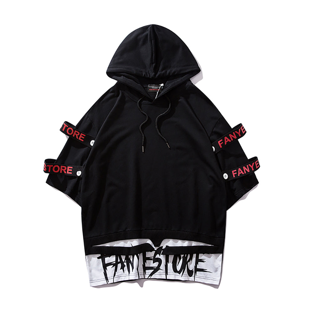 Black Solo Movement Short Sleeves Hoodie