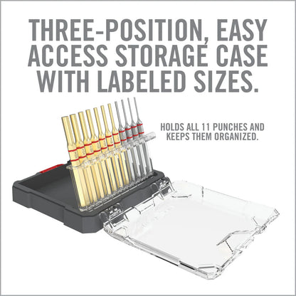 Accu-Punch® 11-Piece Standard Brass & Steel Pin Punch Set