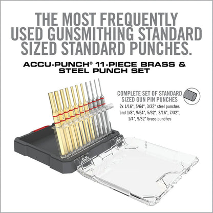 Accu-Punch® 11-Piece Standard Brass & Steel Pin Punch Set