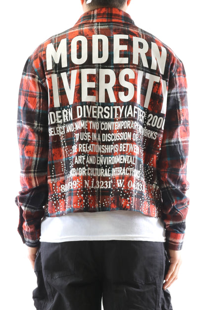 VERIN Heavy Flannel Crop Top Button Down Shirt