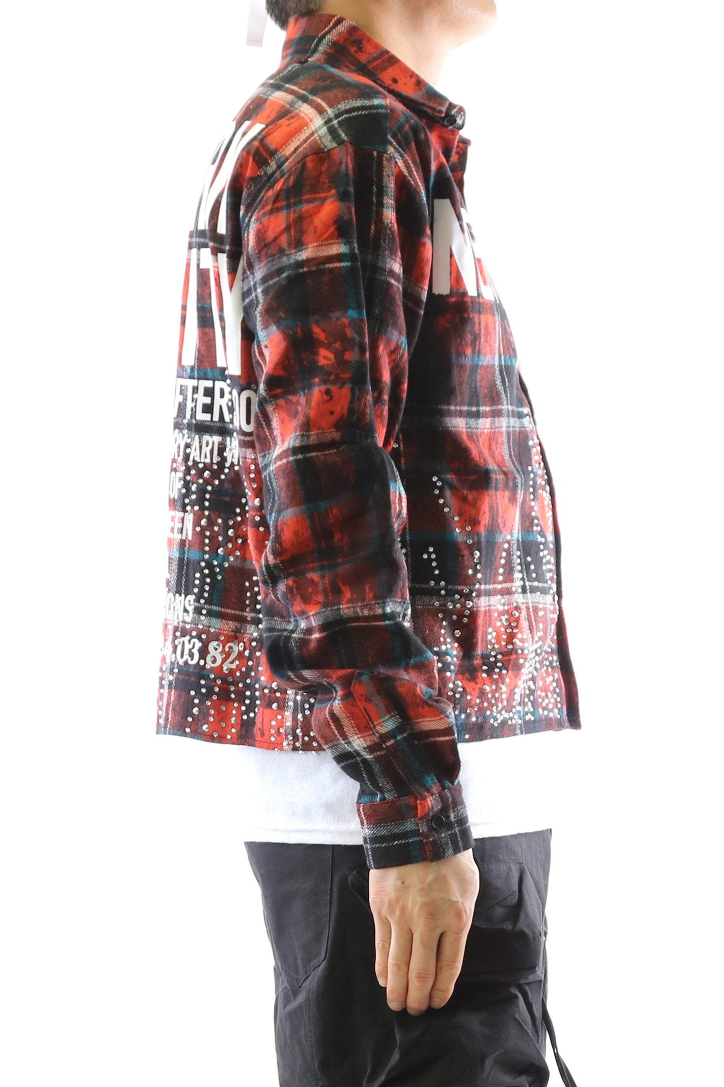 VERIN Heavy Flannel Crop Top Button Down Shirt