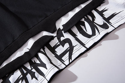 Black Solo Movement Short Sleeves Hoodie