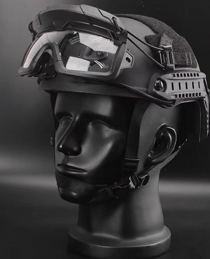Tactical Helmet Goggles with Arc Rail Attachments