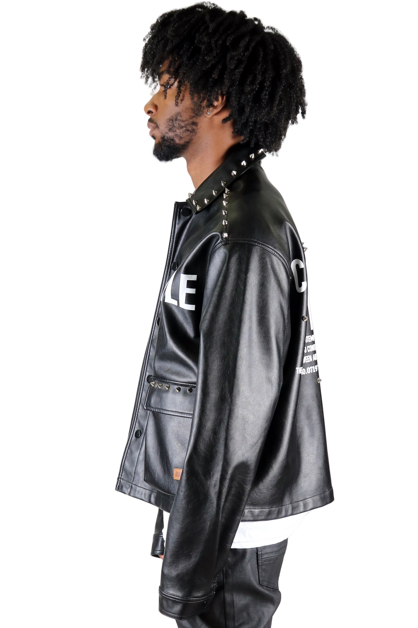 DRAKON Faux Leather Crop Top Jacket