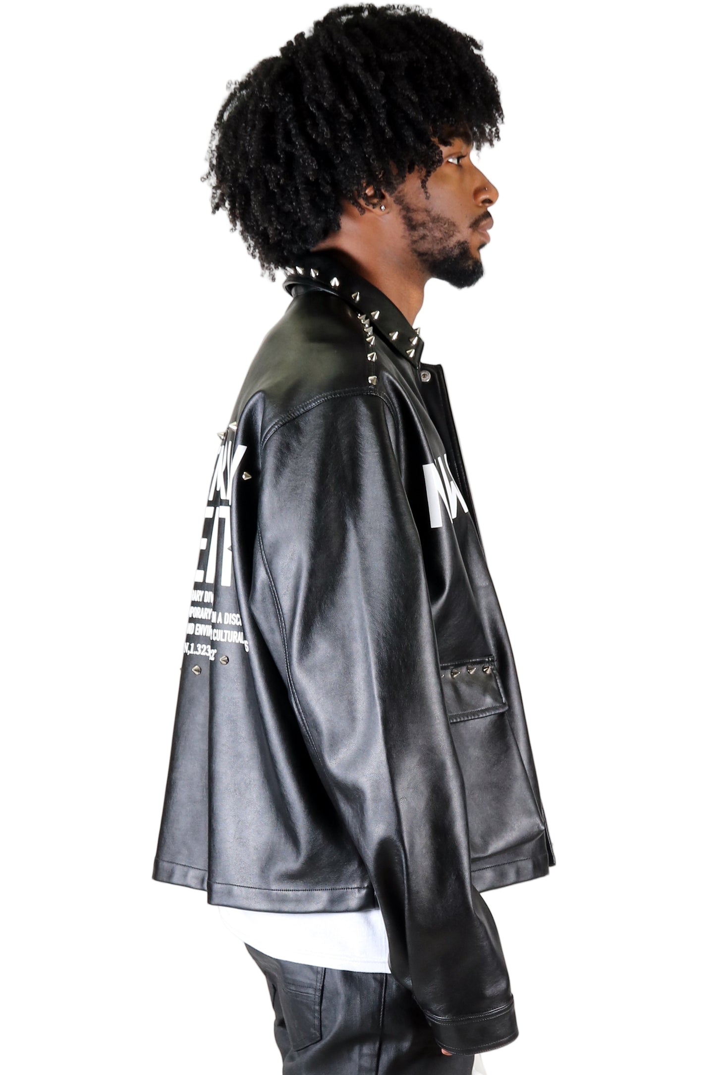 DRAKON Faux Leather Crop Top Jacket