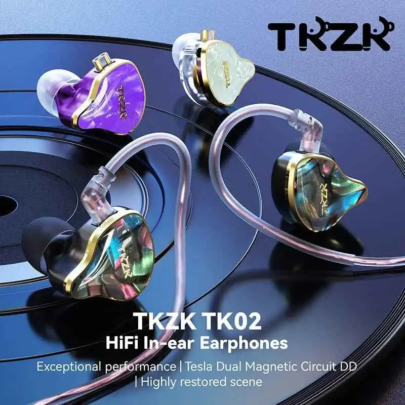 TKZK TK02 in-ear monitor — Black / No Mic