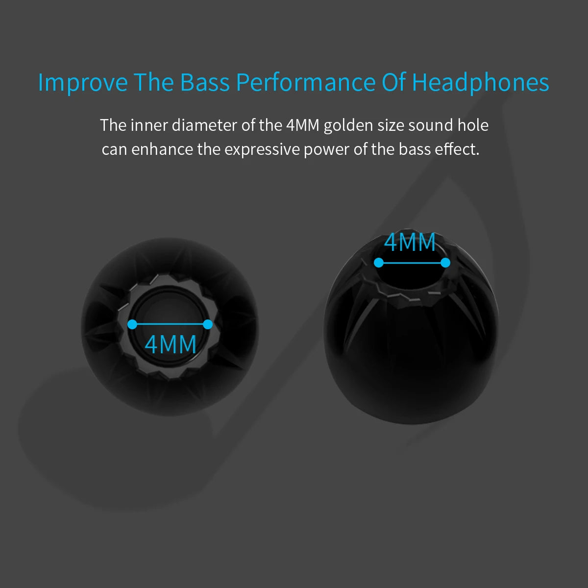 KZ Memory Foam Eartips by THE VOLTRAY VAULT, featuring a 4mm sound hole for enhanced bass performance.