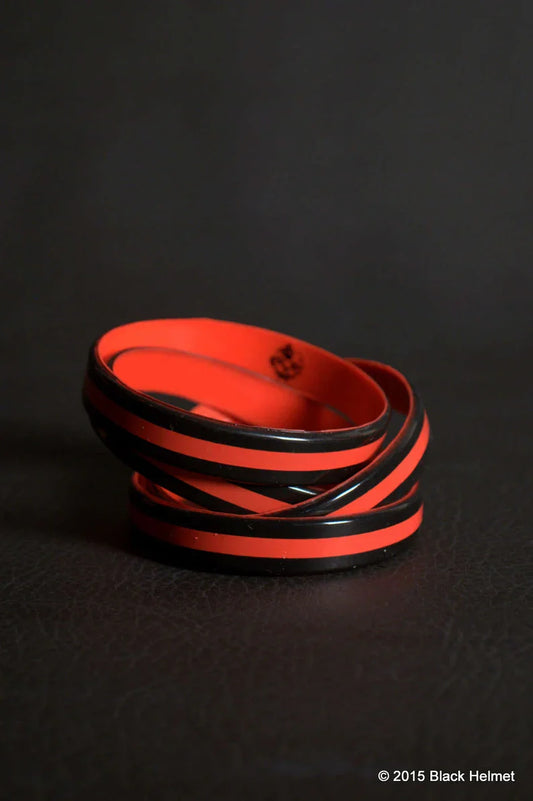 Thin Red Line Two Sided Silicone Wristbands Skull Logo Reverse Side