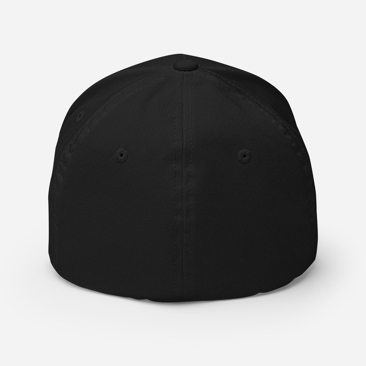 Black 3D Puff Skull Logo Flexfit Hat