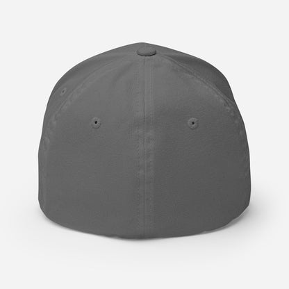 Black 3D Puff Skull Logo Flexfit Hat