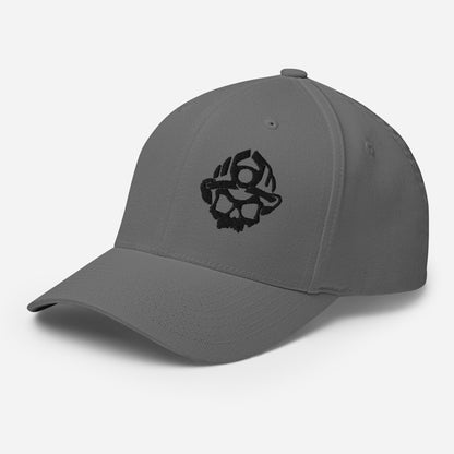 Black 3D Puff Skull Logo Flexfit Hat
