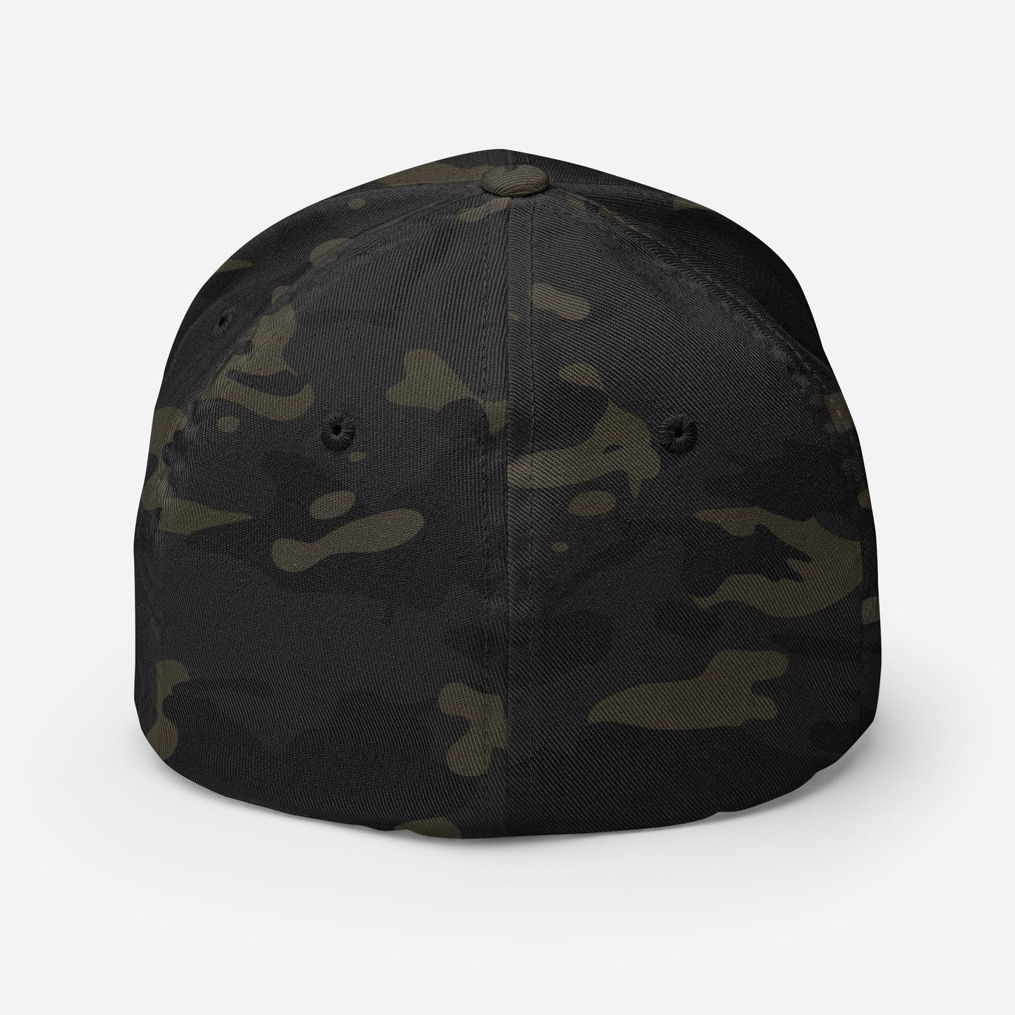 Black 3D Puff Skull Logo Flexfit Hat