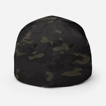 Black 3D Puff Skull Logo Flexfit Hat