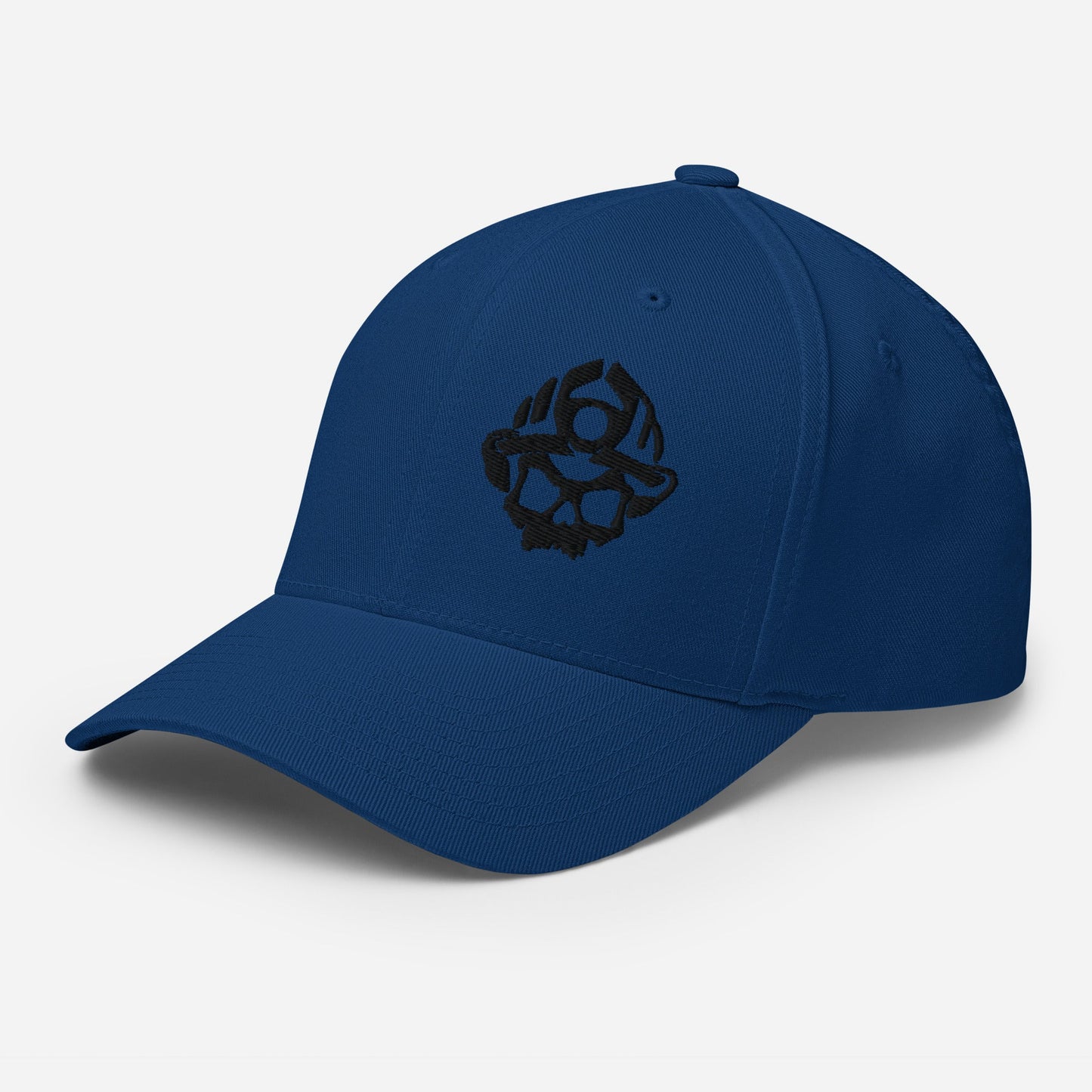 Black 3D Puff Skull Logo Flexfit Hat