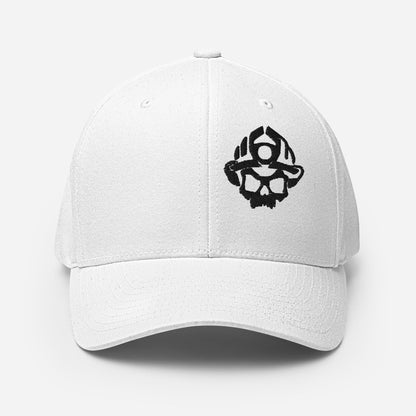 Black 3D Puff Skull Logo Flexfit Hat