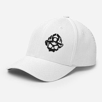 Black 3D Puff Skull Logo Flexfit Hat