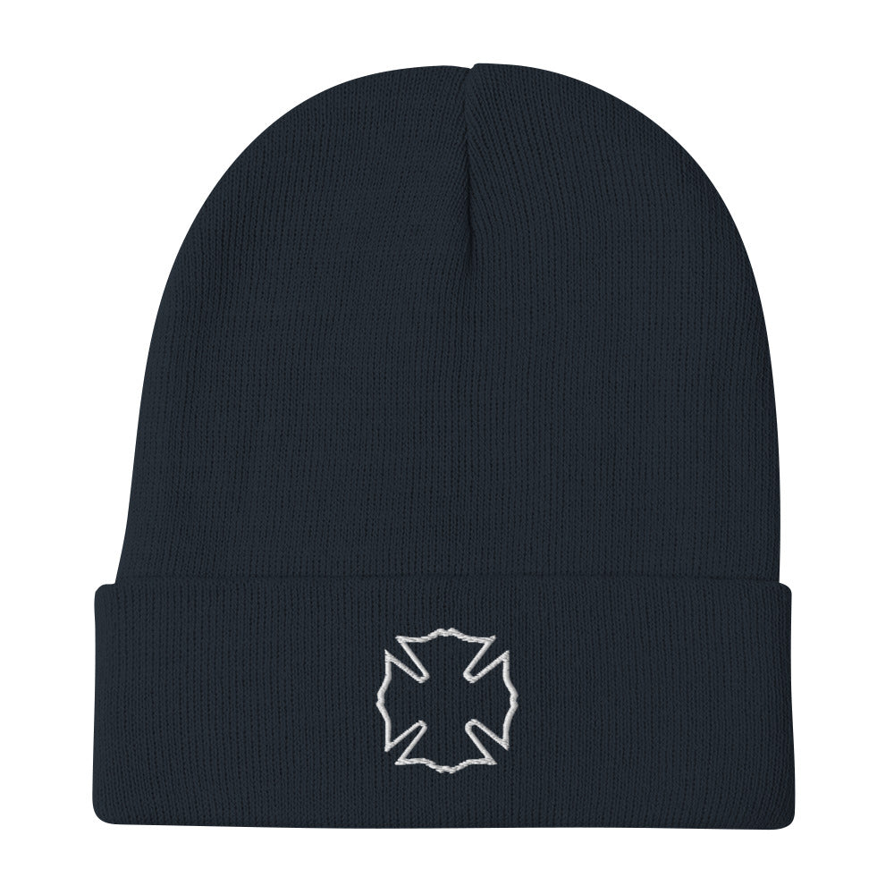 Maltese Cross Embroidered Beanie