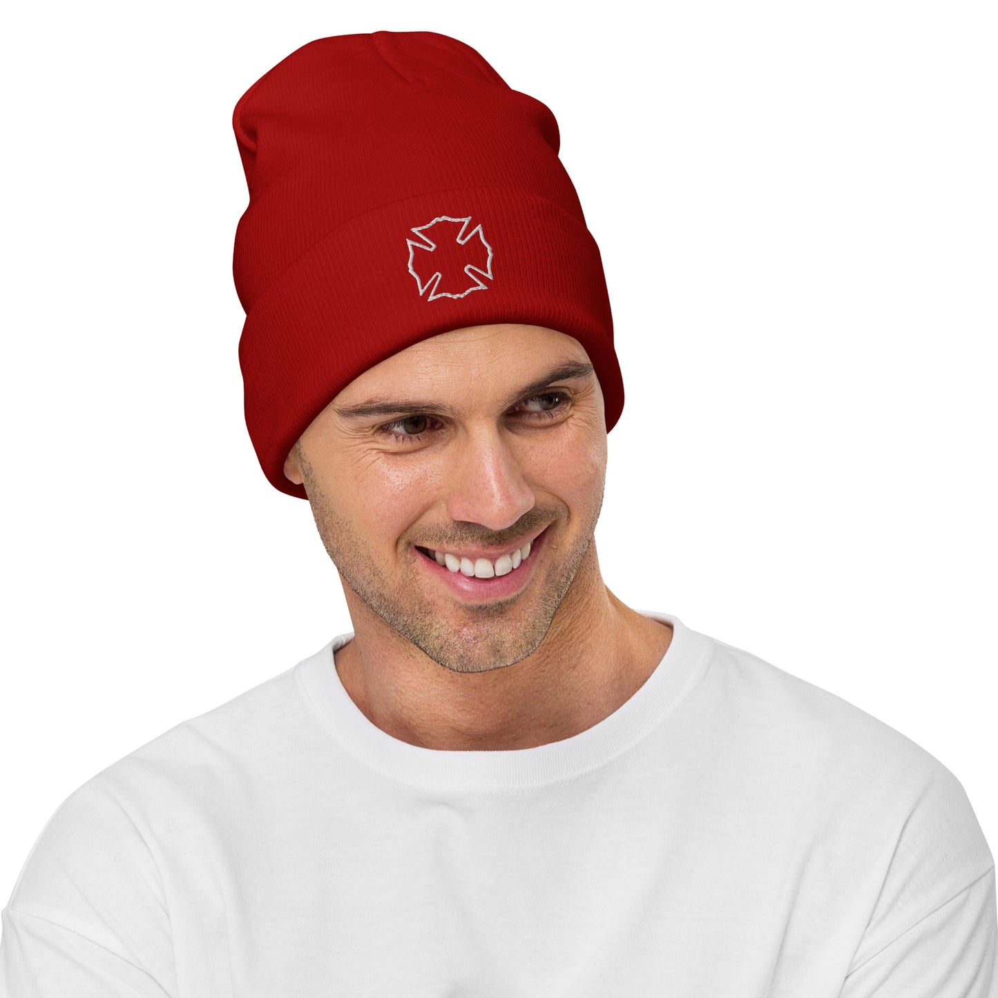 Maltese Cross Embroidered Beanie