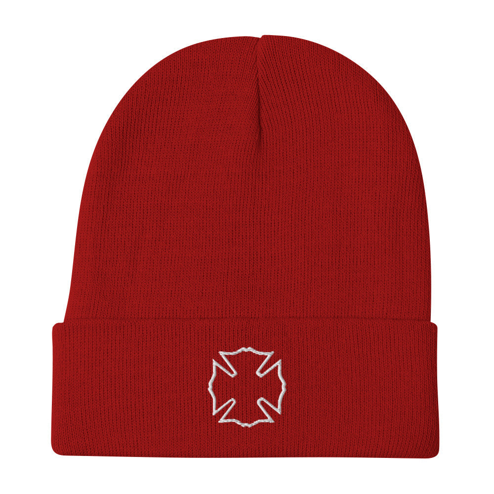 Maltese Cross Embroidered Beanie