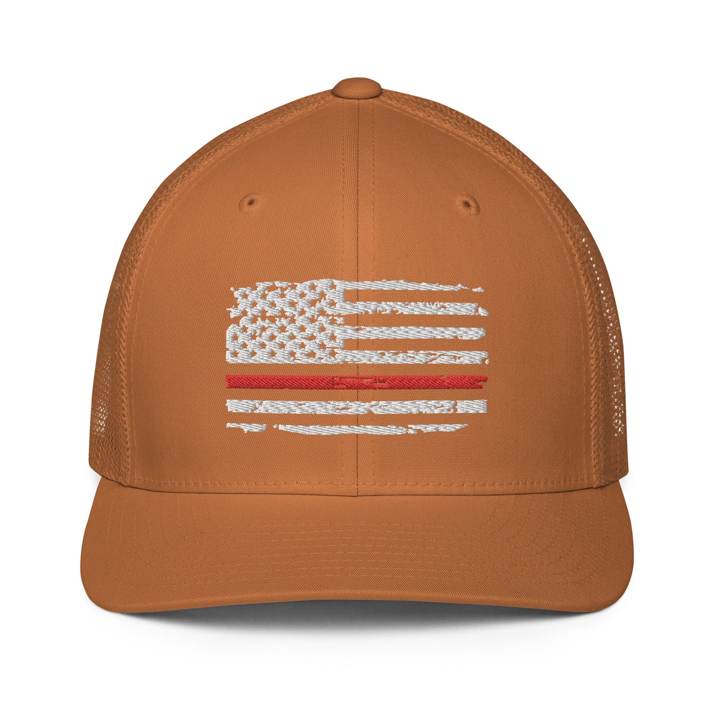 Thin Red Line USA Flag Mesh Back Trucker Hat