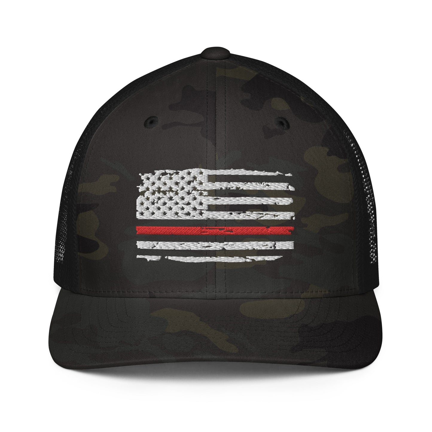 Thin Red Line USA Flag Mesh Back Trucker Hat