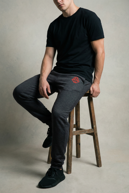 Red Skull Logo Embroidered Joggers