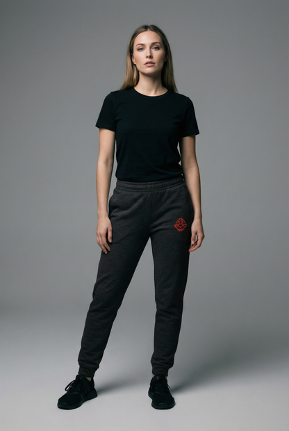 Red Skull Logo Embroidered Joggers