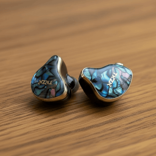 TKZK TK02 wired in-ear monitor earphone with resin shell in black, purple, or white