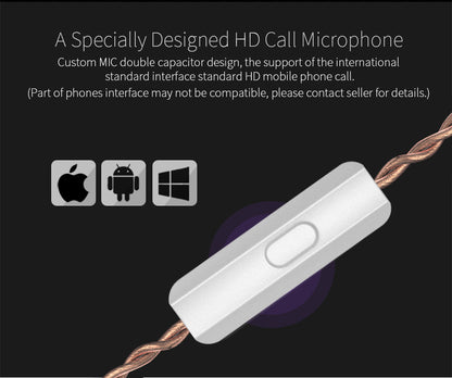 KZ ZST HD call microphone with custom double capacitor design for mobile phones, compatible with iOS and Android devices.