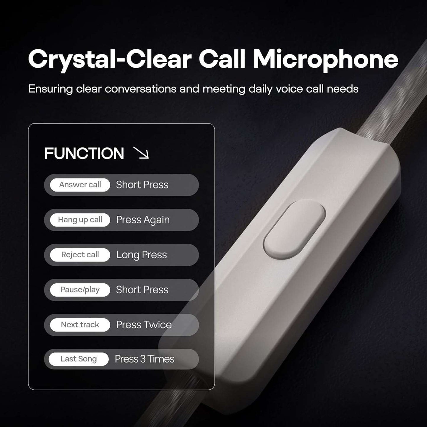 KZ ZS10 PRO 2 inline remote control with multifunction button for calls and media playback features