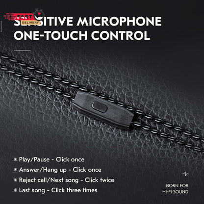 KZ ZS10 PRO Cable with Mic featuring braided cable and inline one-touch control button for audio and call functions