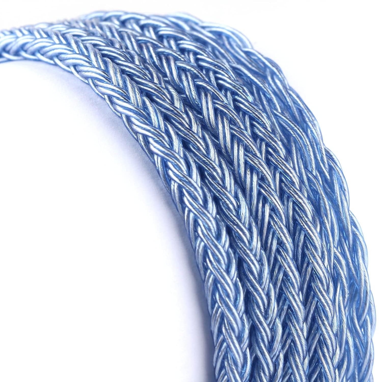 Linsoul Tripowin Zonie Cable featuring a braided design in a light blue color, showcasing its flexible and durable constructi