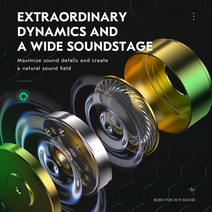 Exploded view of premium headphone driver components highlighting extraordinary dynamics and wide soundstage of CCZ BC01 PRO.