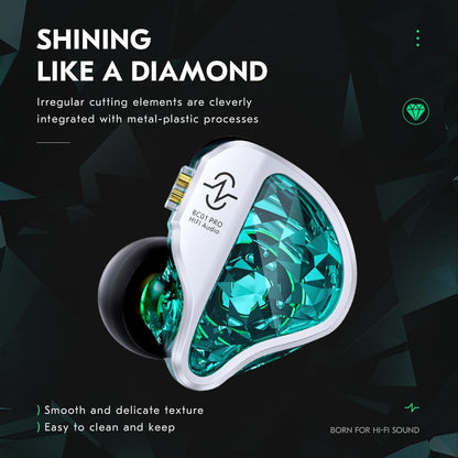 CCZ BC01 PRO earbud with diamond-inspired design and smooth, easy-to-clean textured surface.