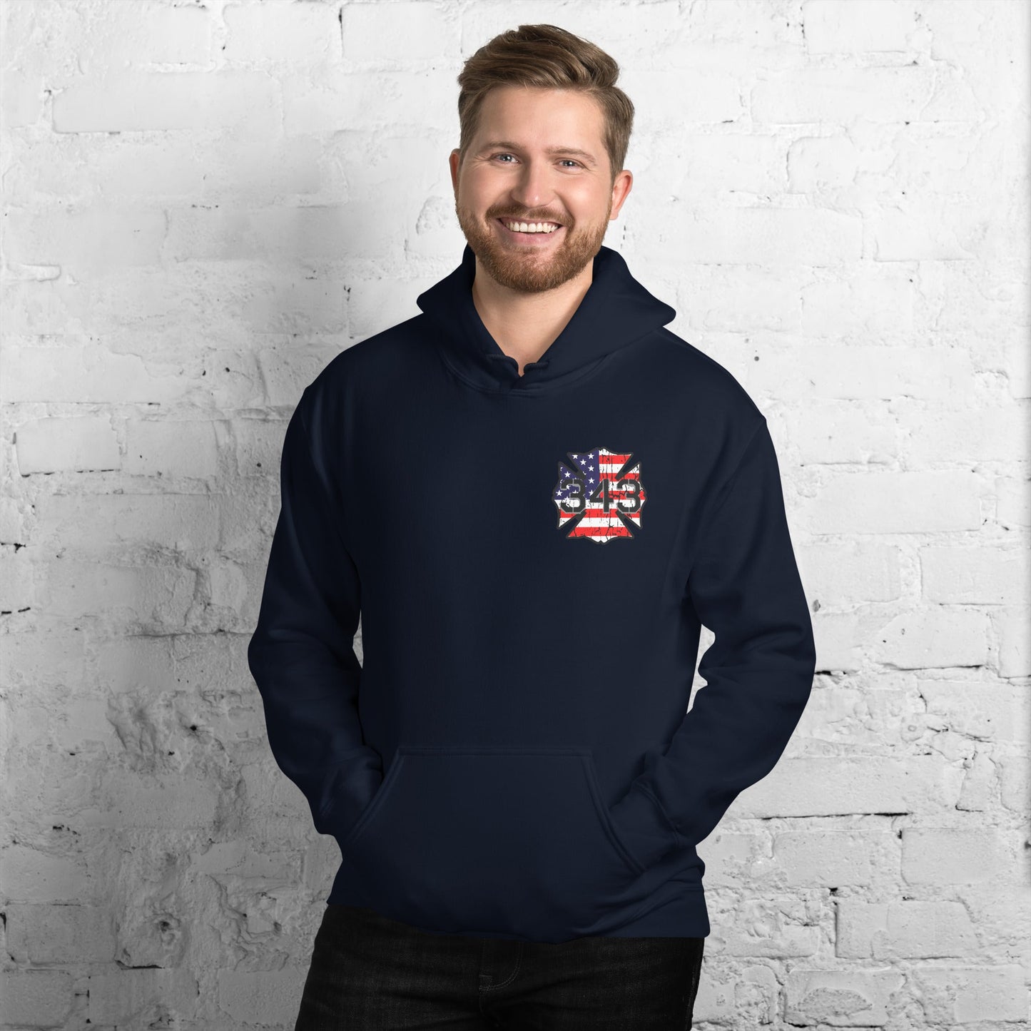 343 Never Forget Pullover Pocket Hoodie