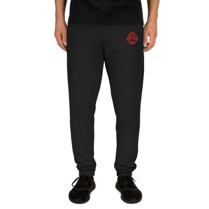 Red Skull Logo Embroidered Joggers