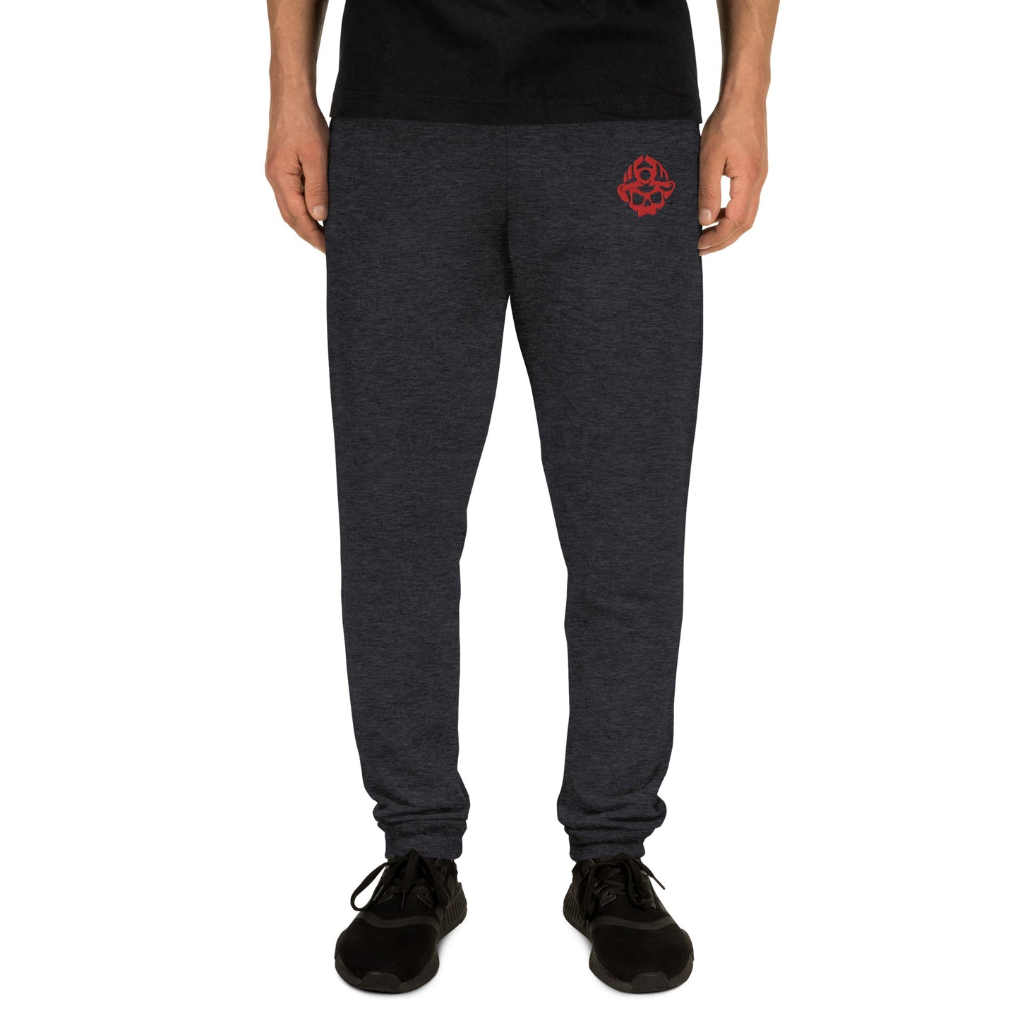 Red Skull Logo Embroidered Joggers