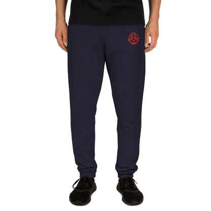 Red Skull Logo Embroidered Joggers
